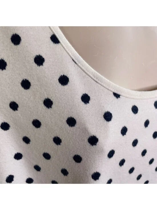 Lands End Womens Polka Dot White Sleeveless Scoop Neck Tank Top Plus Size 3X u - Picture 3 of 8